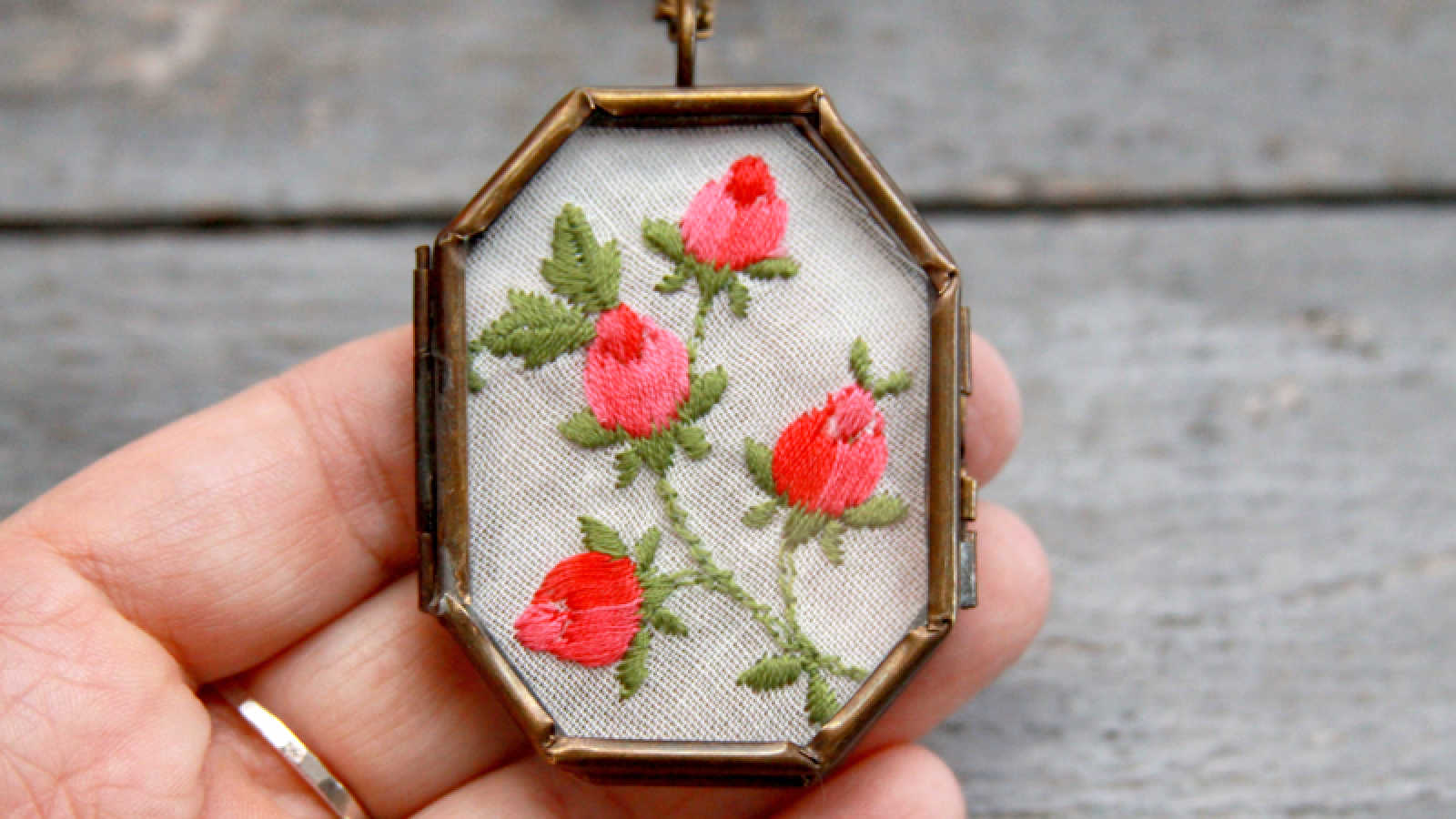 pendant necklace with a vintage handkerchief