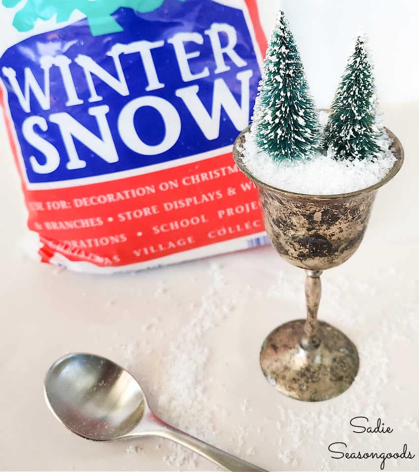 adding faux snow to winter scenes