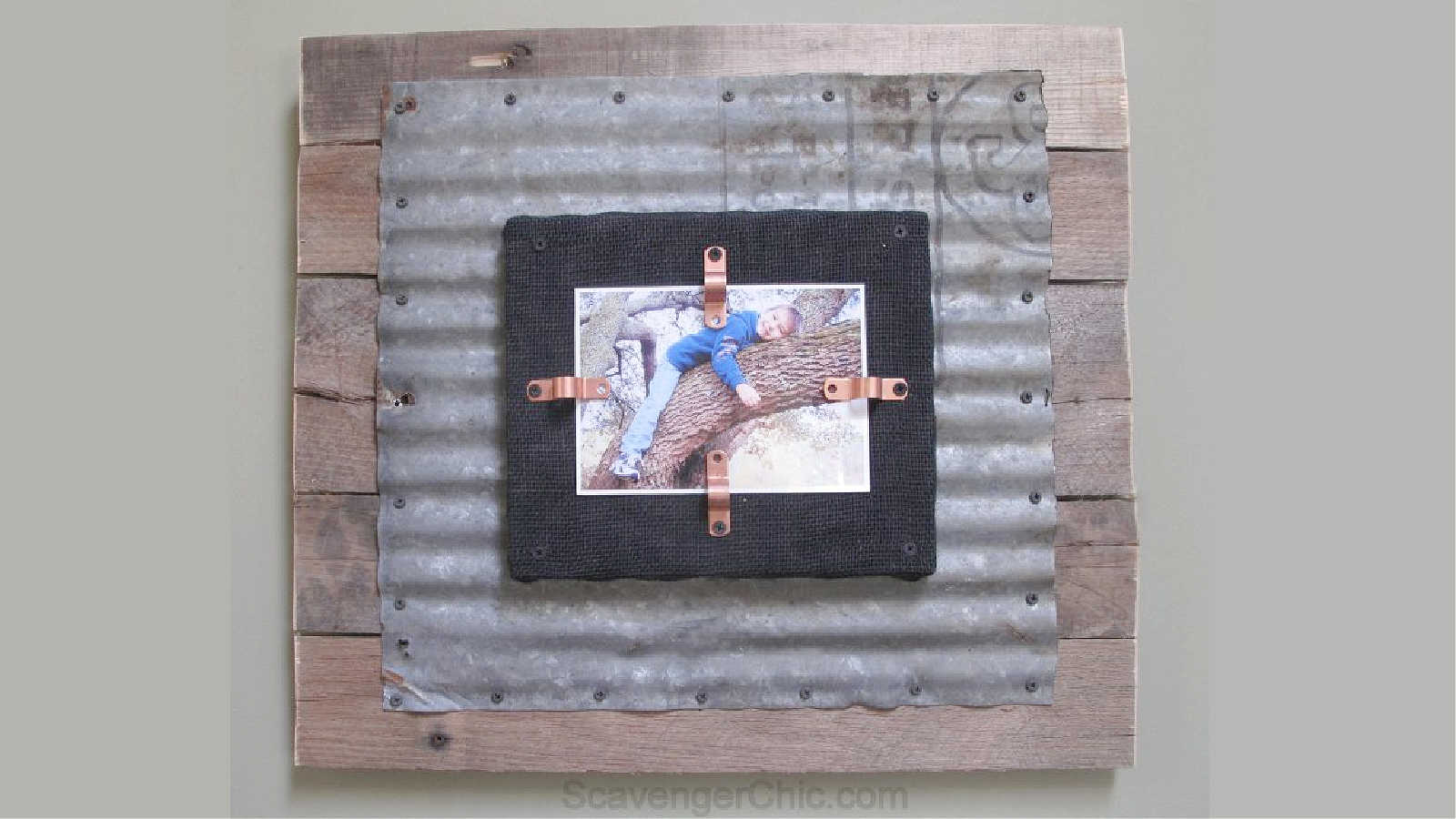 picture frame made from found objects