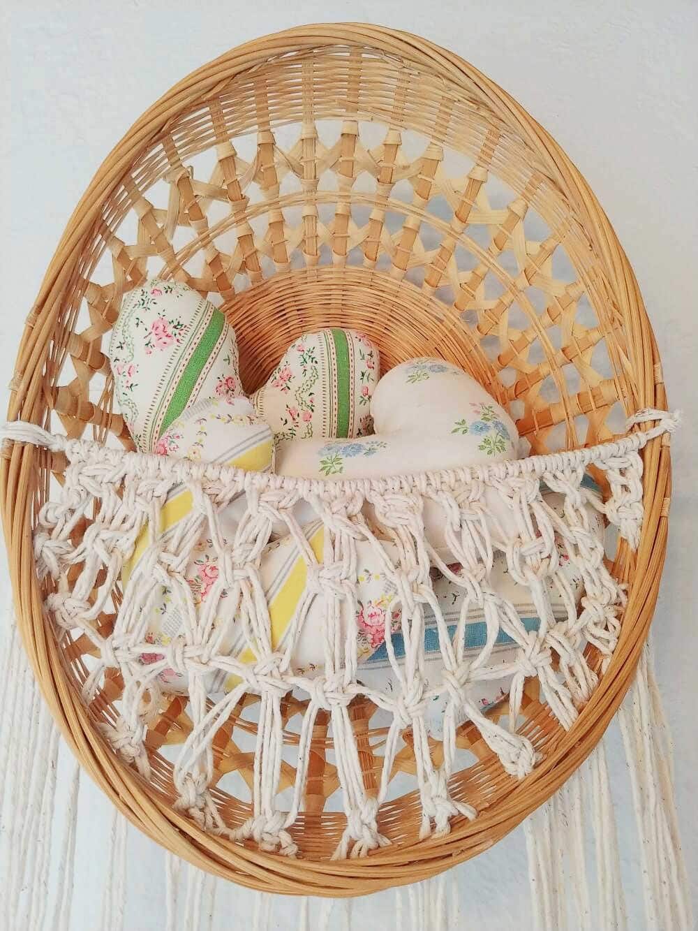 boho wall pocket with macrame