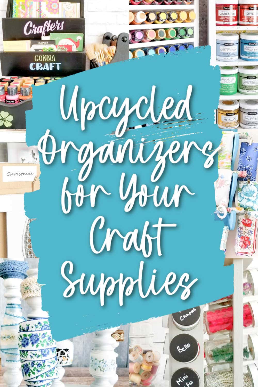 craft room organization from thrift store finds