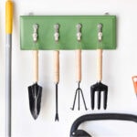 garden tool organizer from a cabinet door