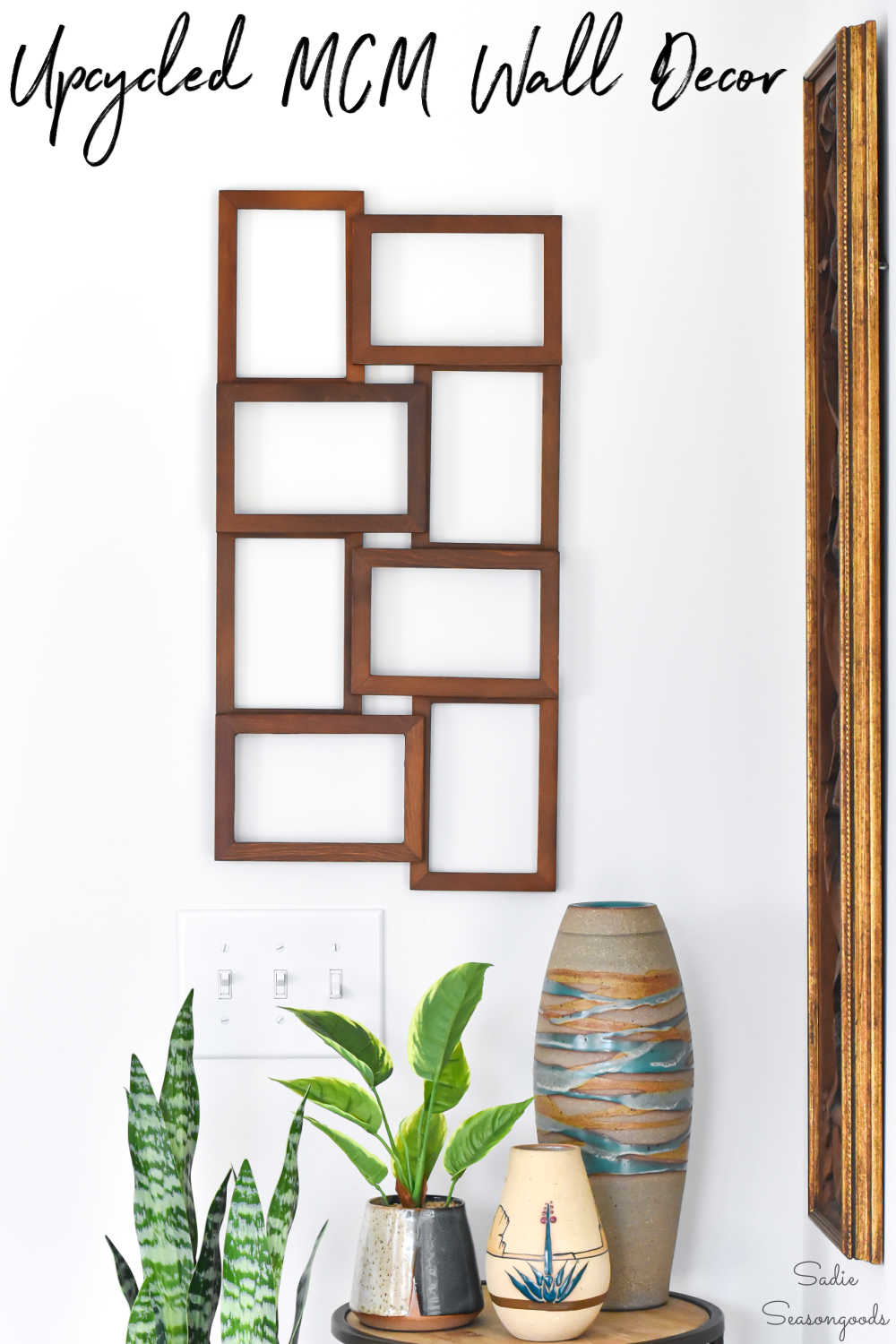 geometric wall art from a collage picture frame