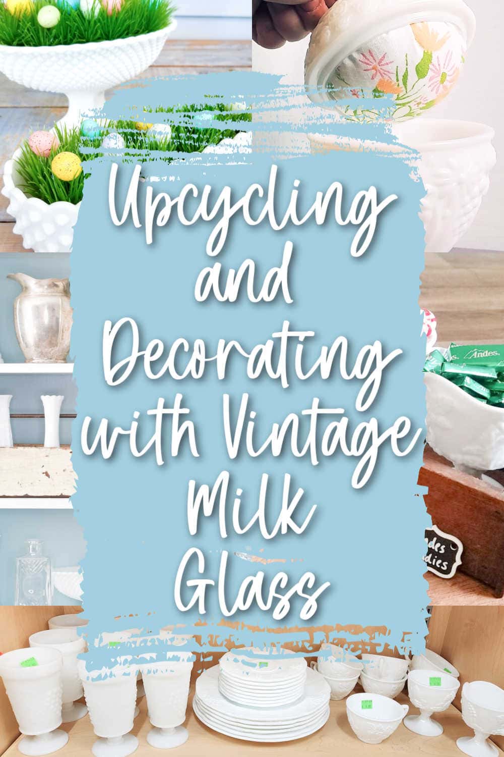 decorating ideas for vintage milk glass