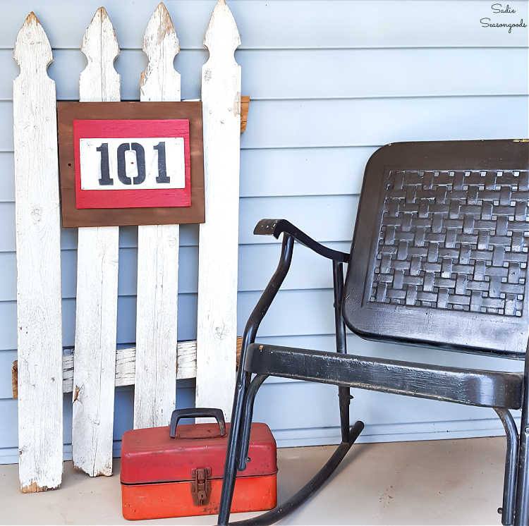 making an address numbers sign with a cutting board