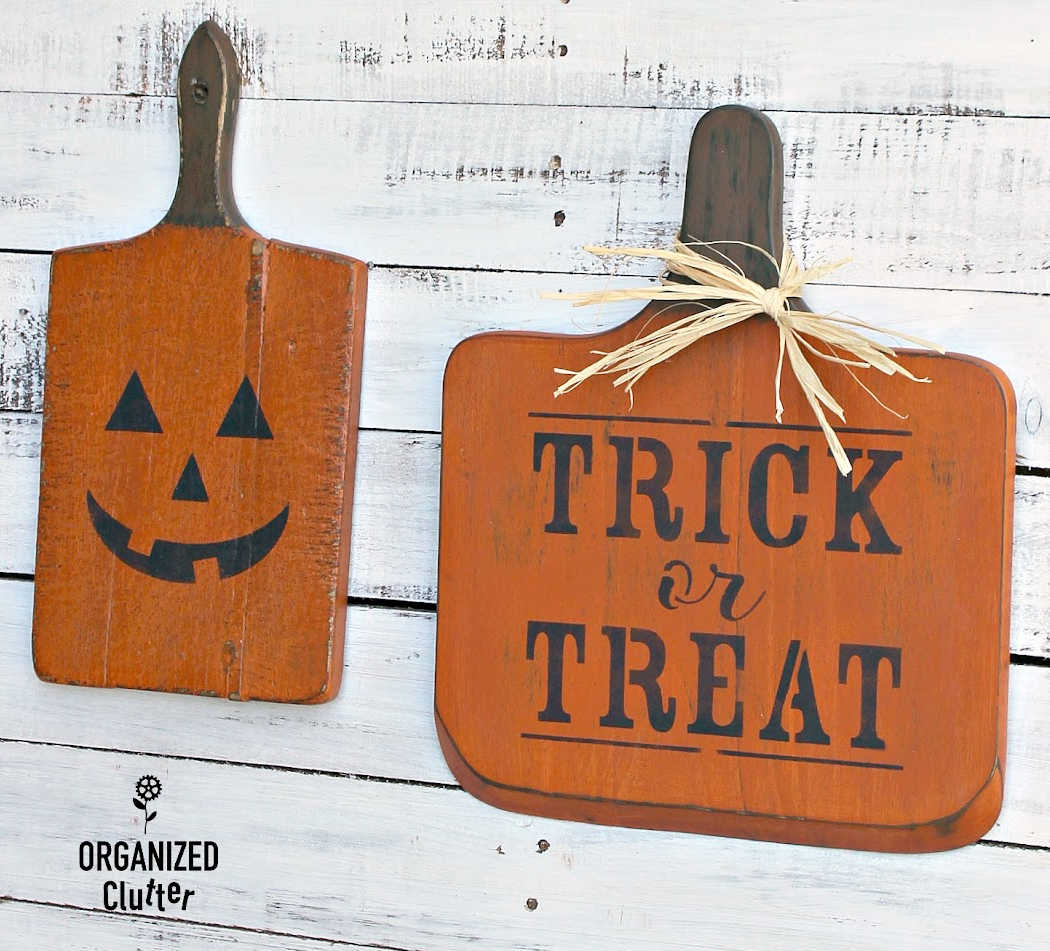 halloween decorations from old cutting boards
