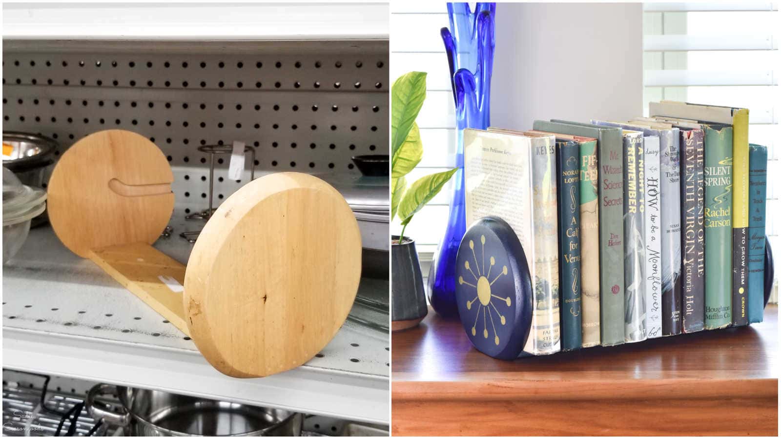 upcycled paper towel holder as a book rack