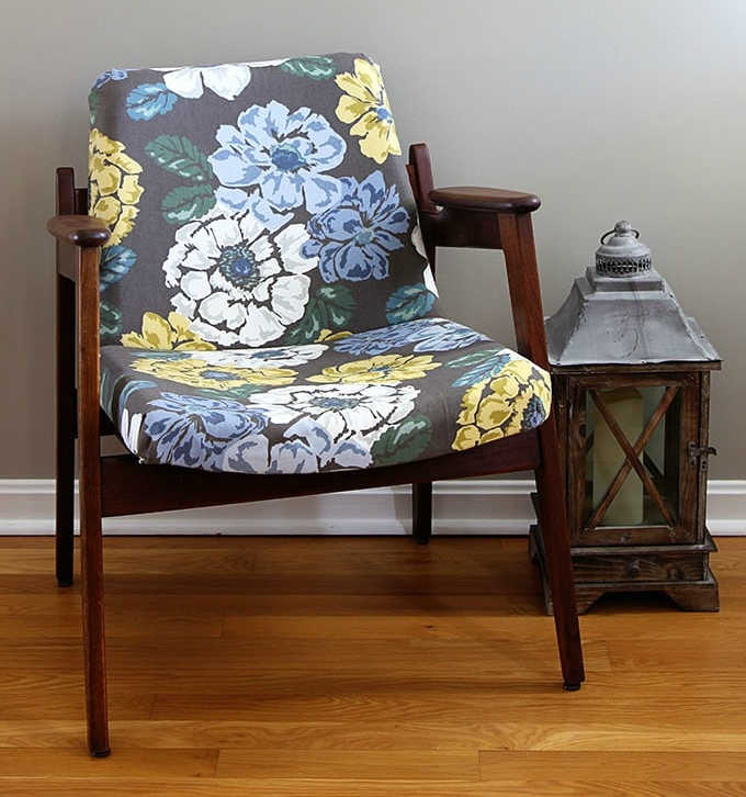 reupholstering a mid-century modern chair