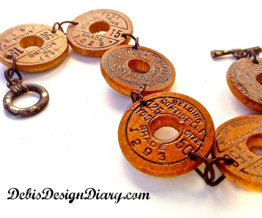 how to make a bracelet from vintage wooden spools