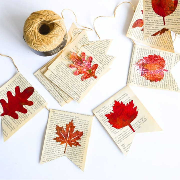 fall banner with book pages