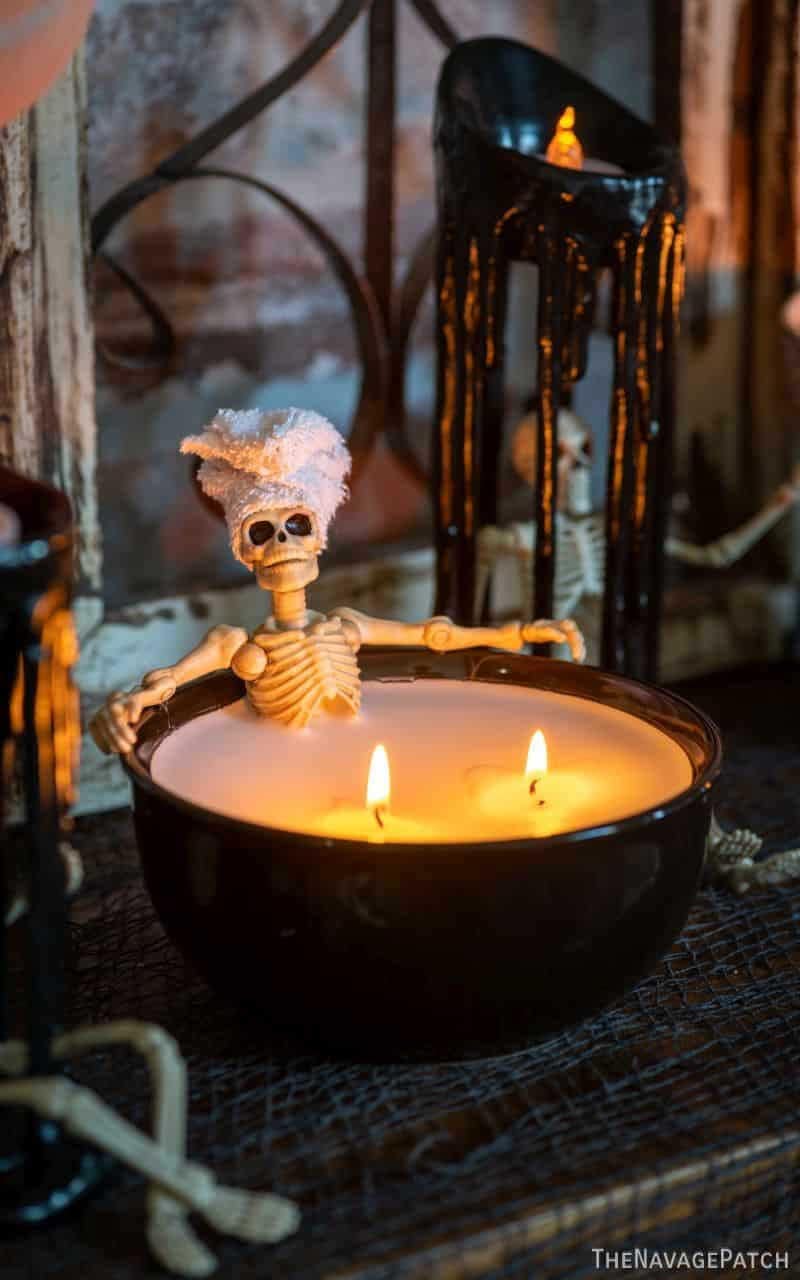 skeleton in a candle