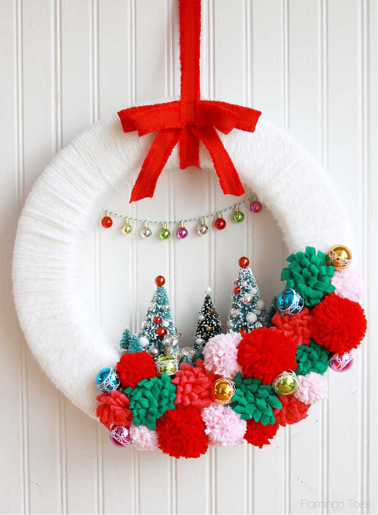 retro style christmas wreath