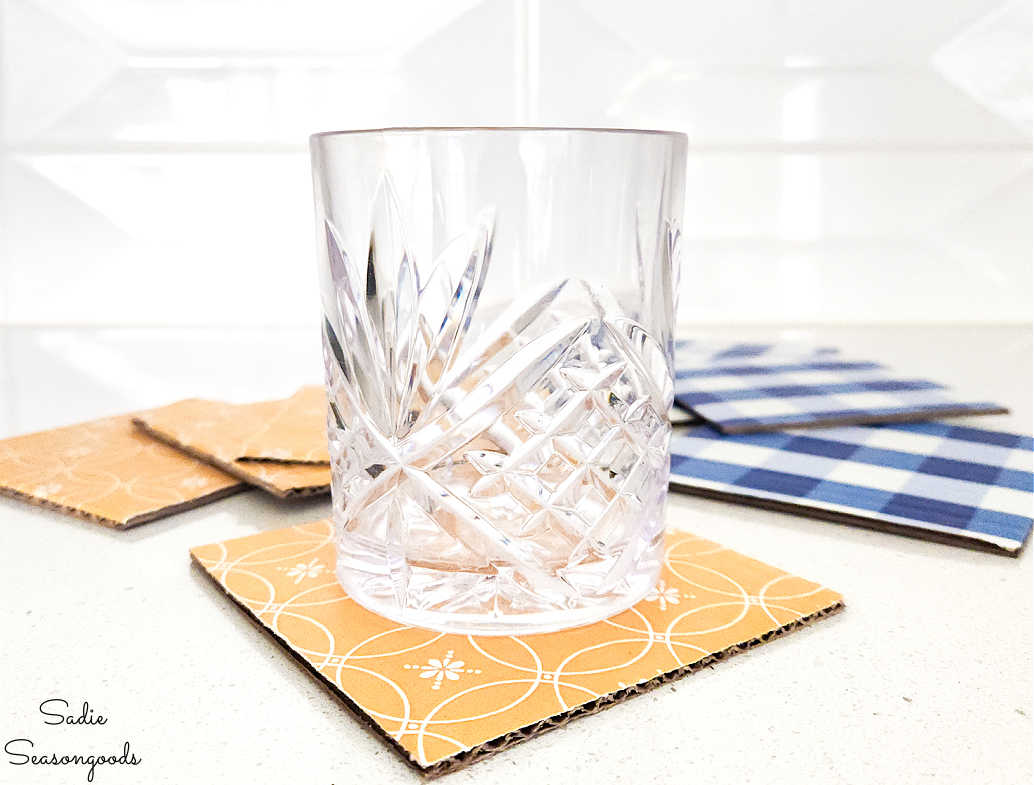 recyclable coasters from cardboard boxes