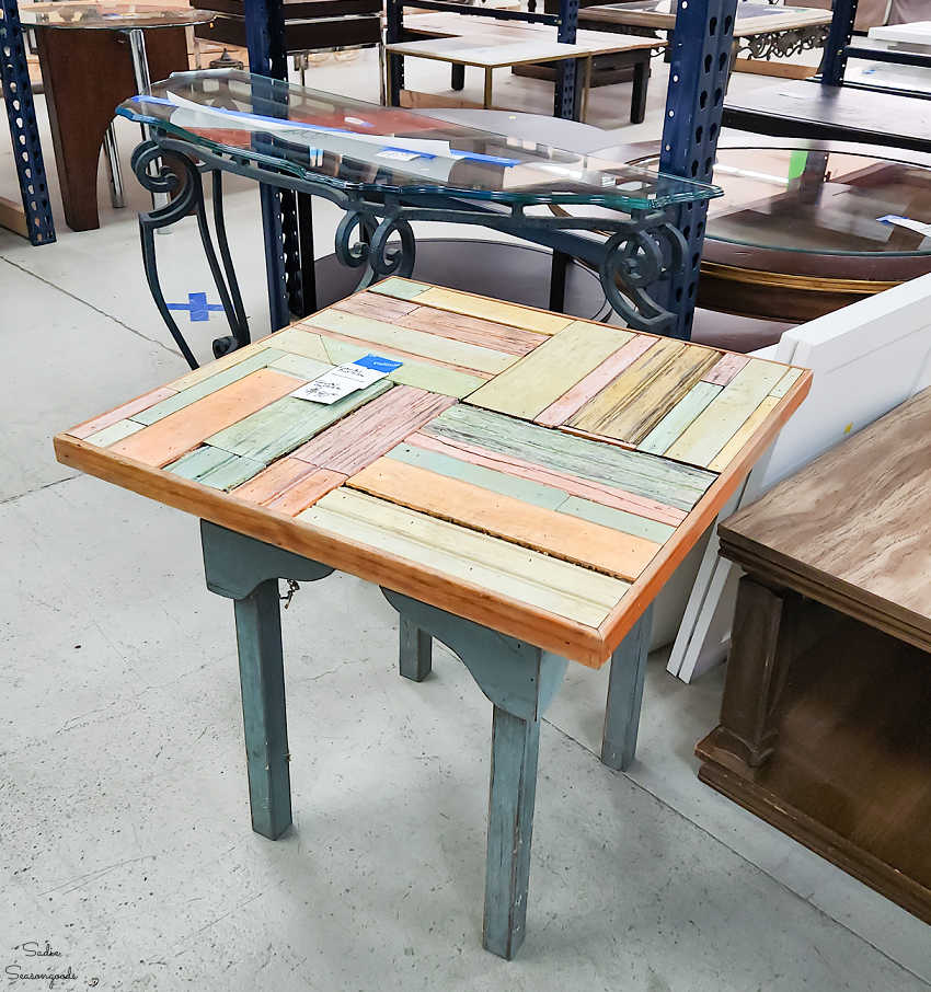 side table from reclaimed wood