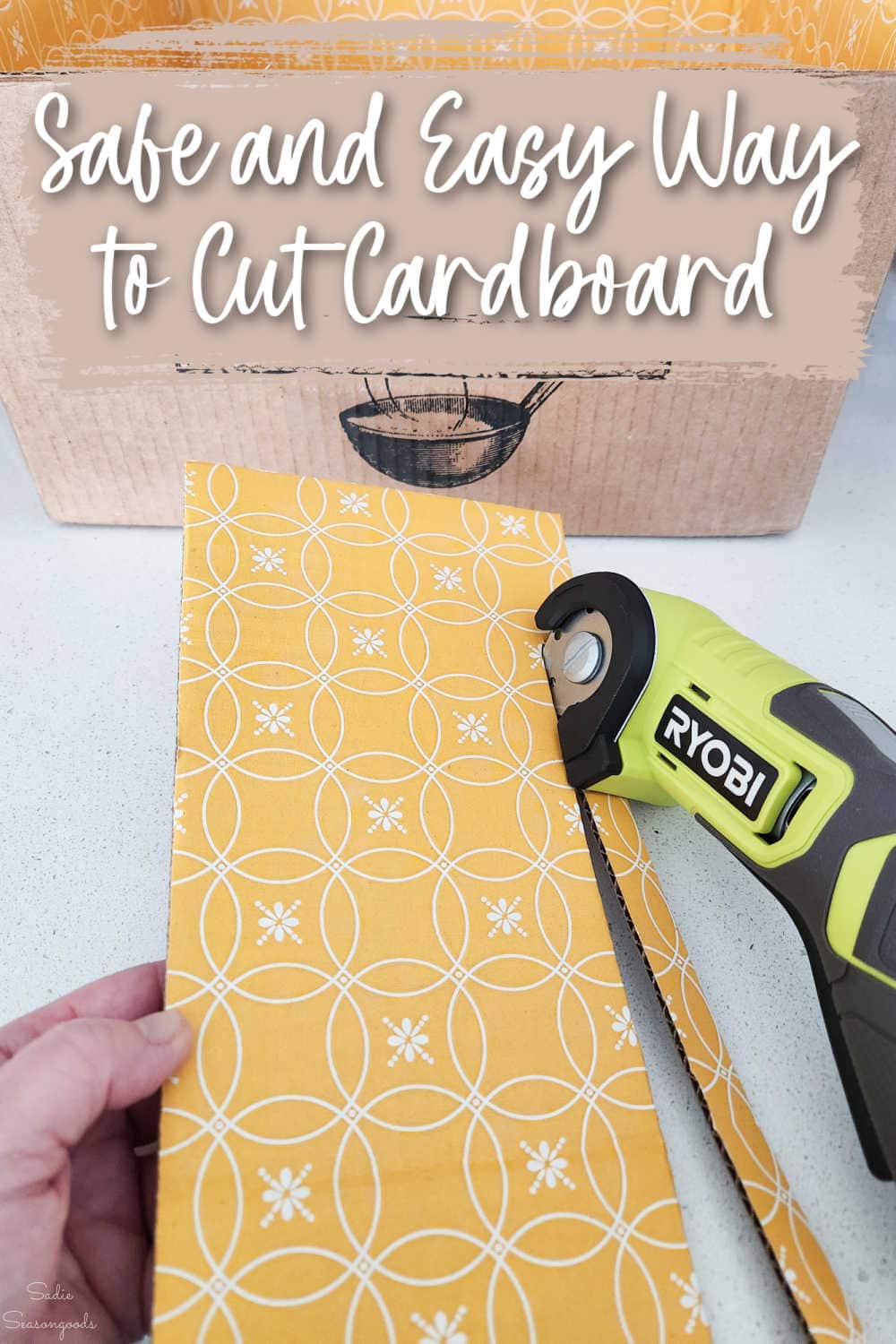 cutting cardboard with a ryobi power cutter