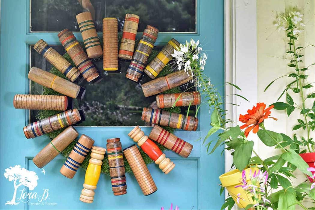 croquet mallet head wreath