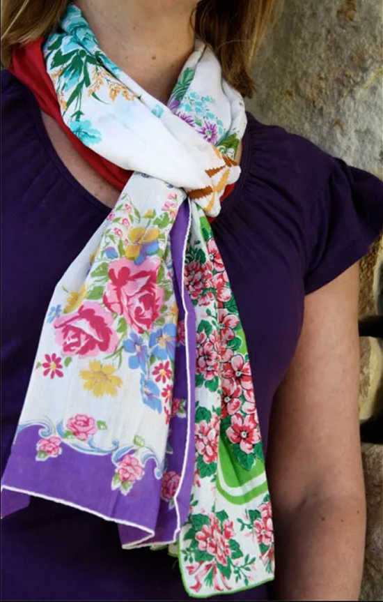diy scarf made with old hankies