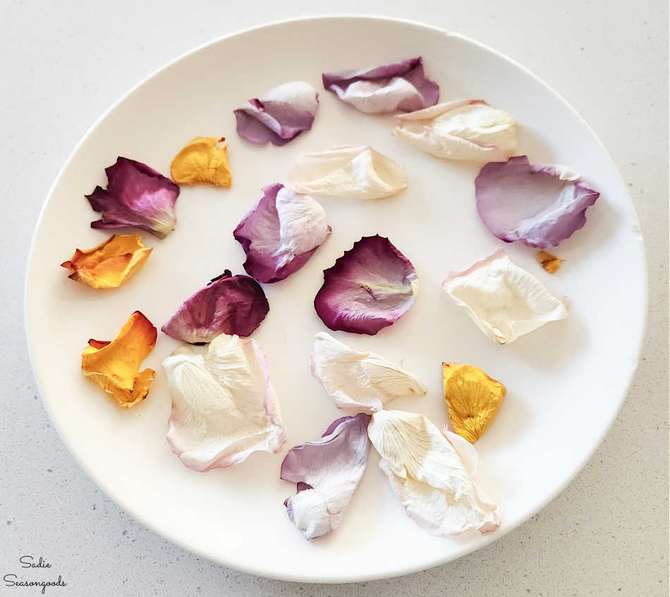 dried rose petals from the microwave