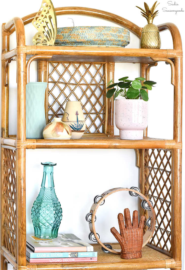 styling a boho bookshelf