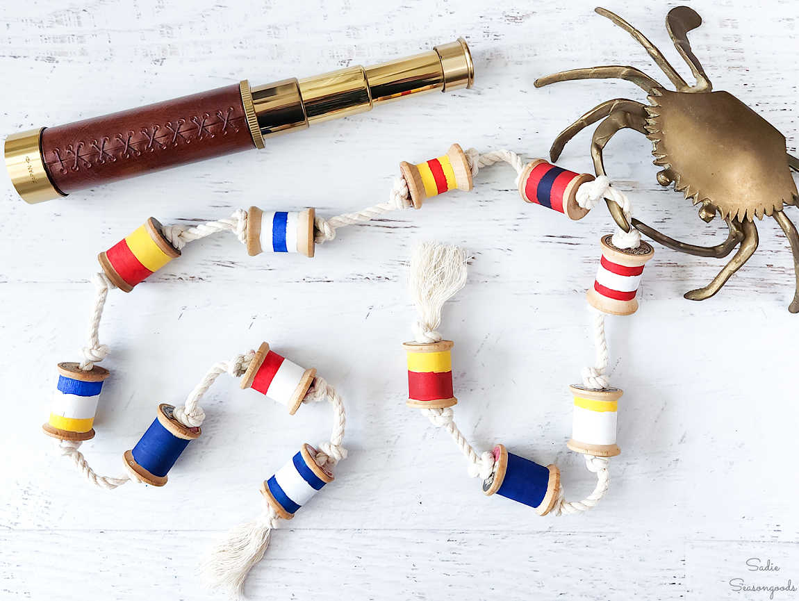 buoy garland for summer decorating