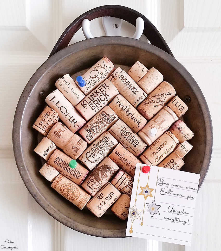 diy memo board with wine corks
