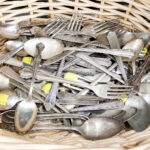 silverplated silverware at a thrift store