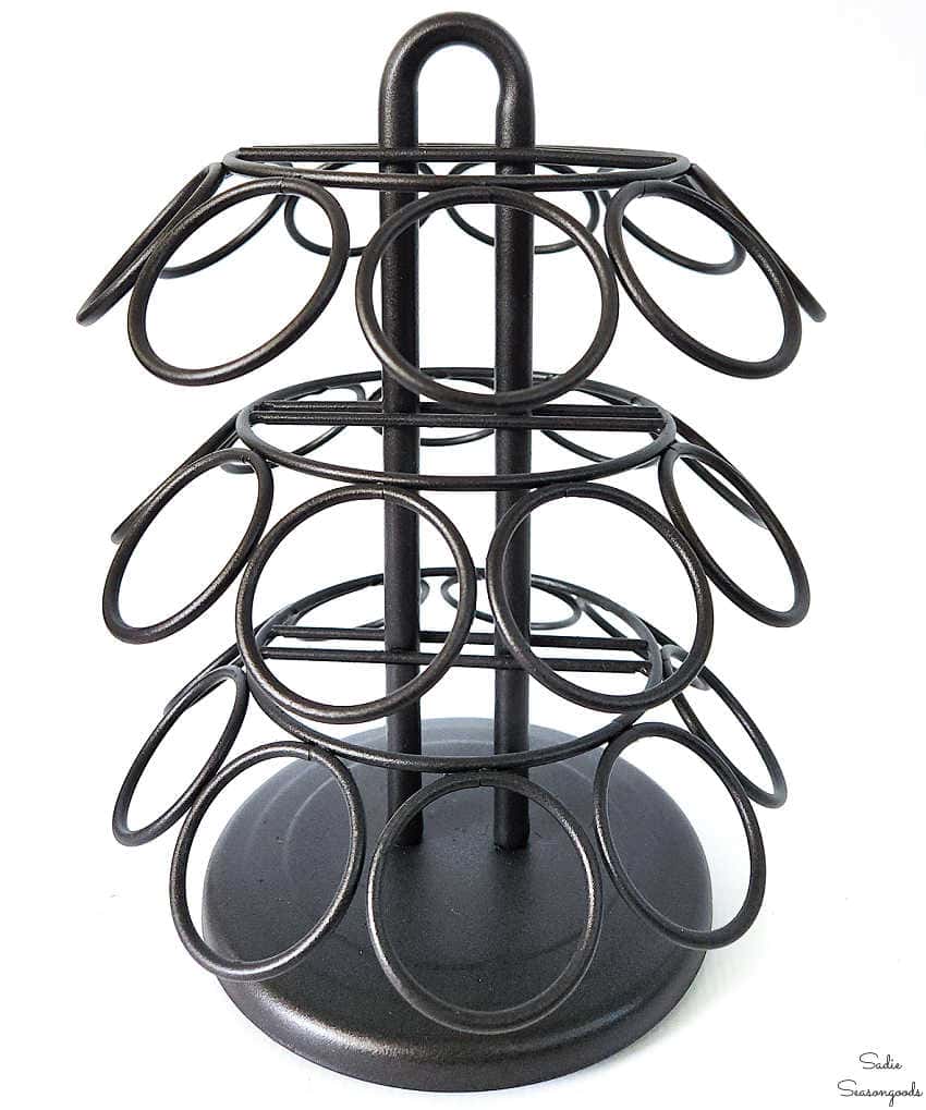 coffee pod carousel to become a diy earring holder