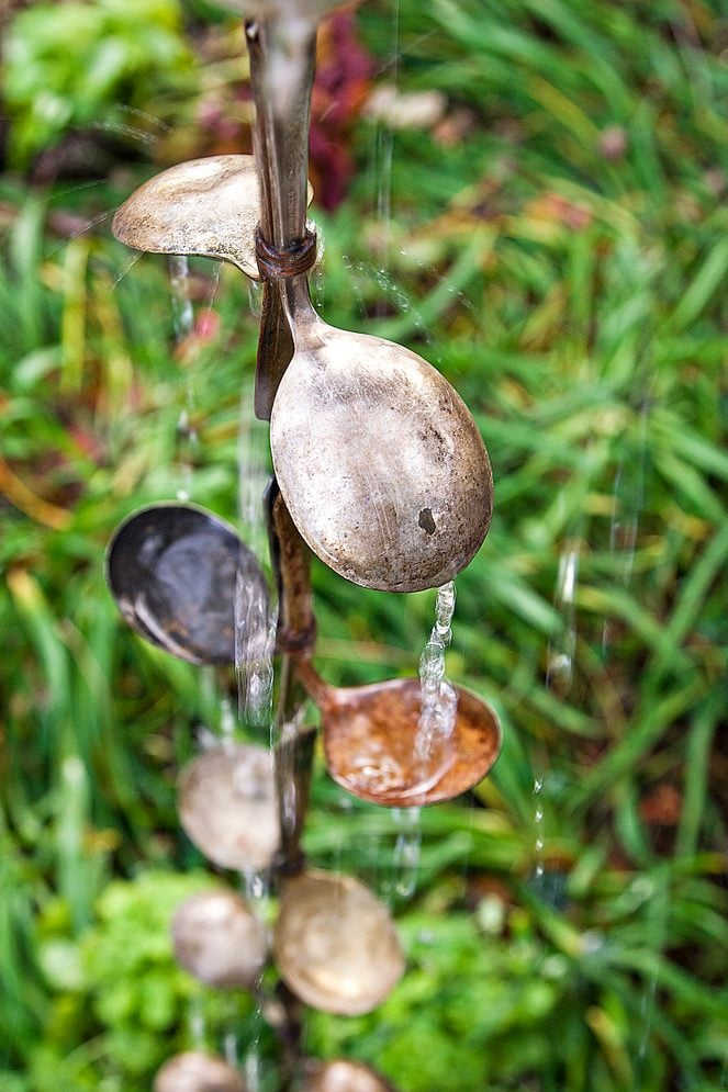 upcycle vintage spoons into a rain chain