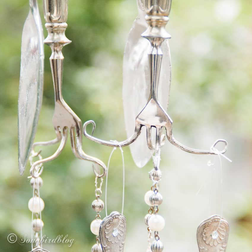 diy windchimes with silverplated flatware