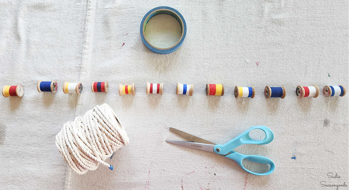 making a nautical buoy garland for summer decor