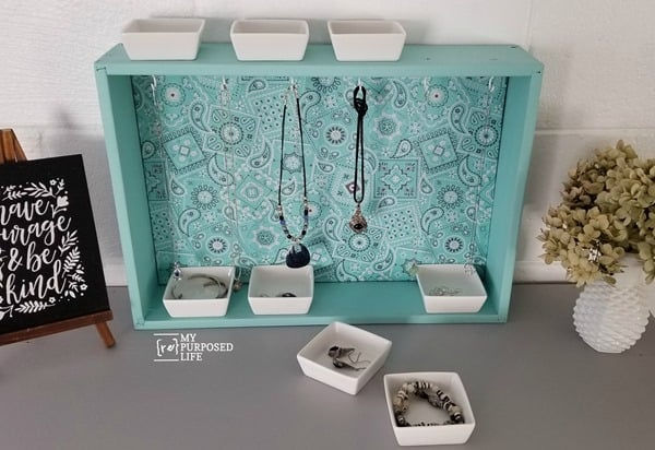 upcycling a drawer as jewelry storage
