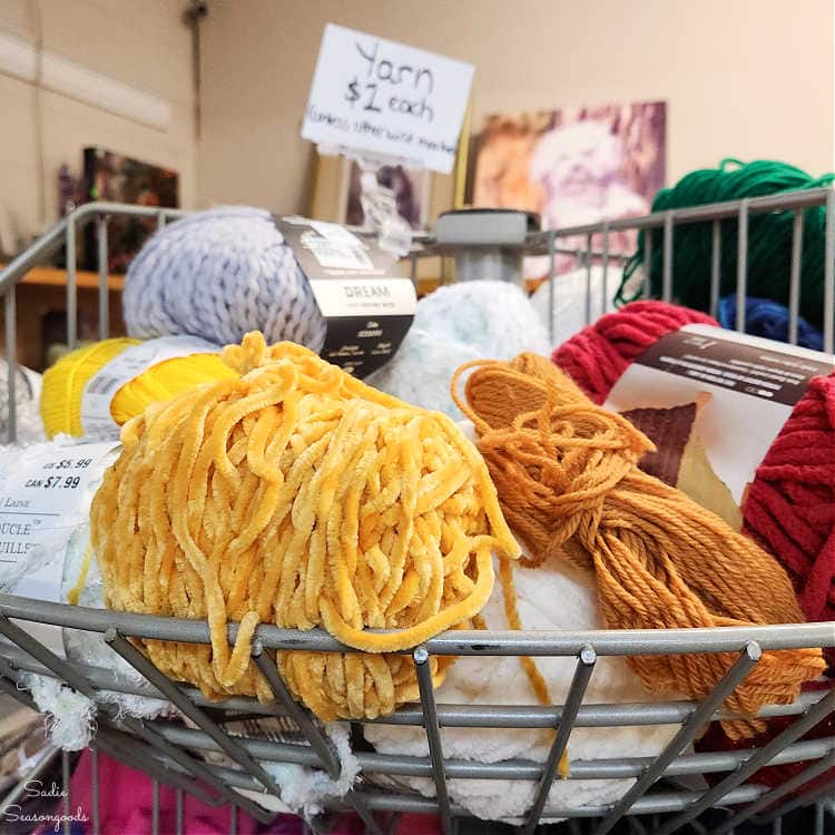 leftover yarn at a thrift store