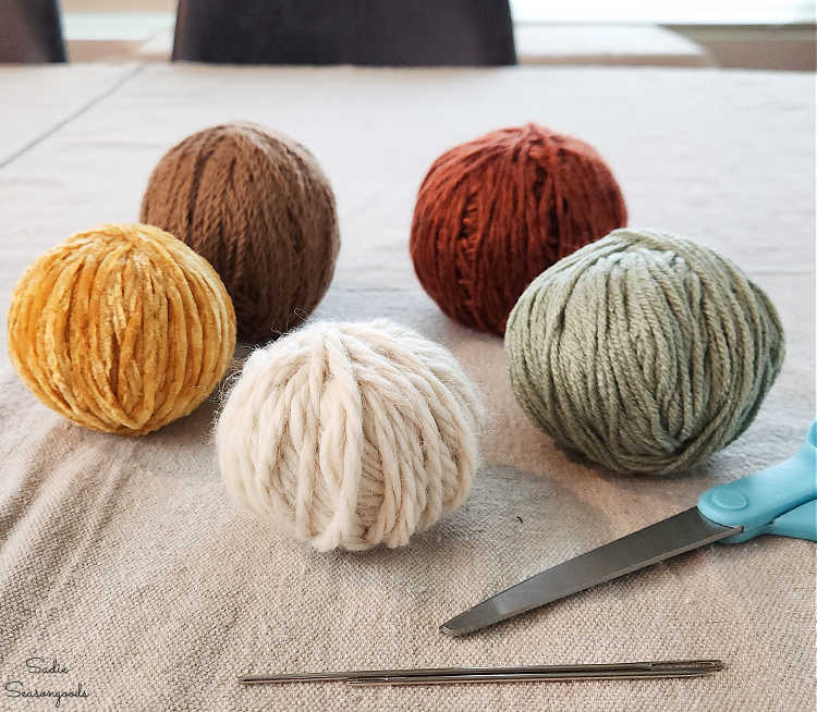 yarn balls for fall crafts