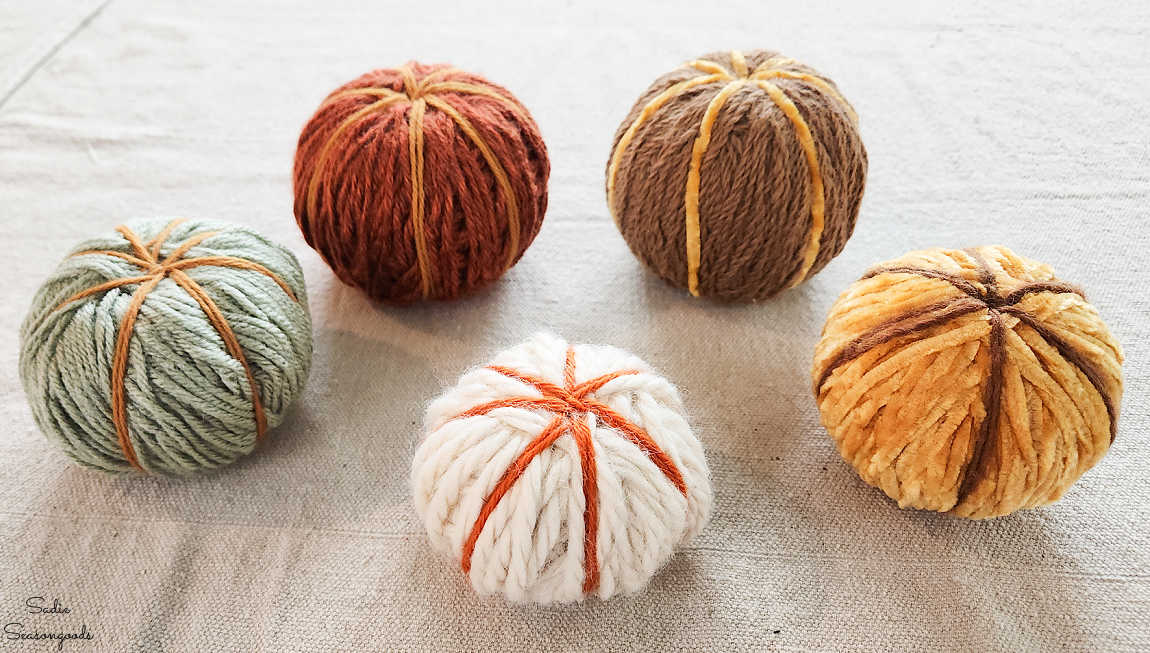 yarn pumpkins without stems