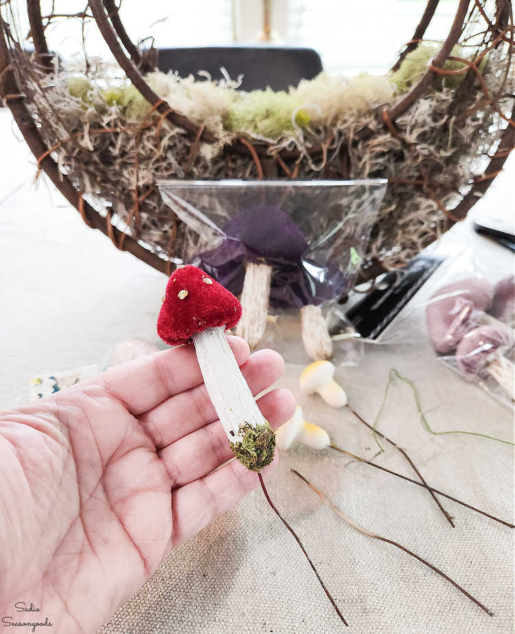 making a mushroom floral pick