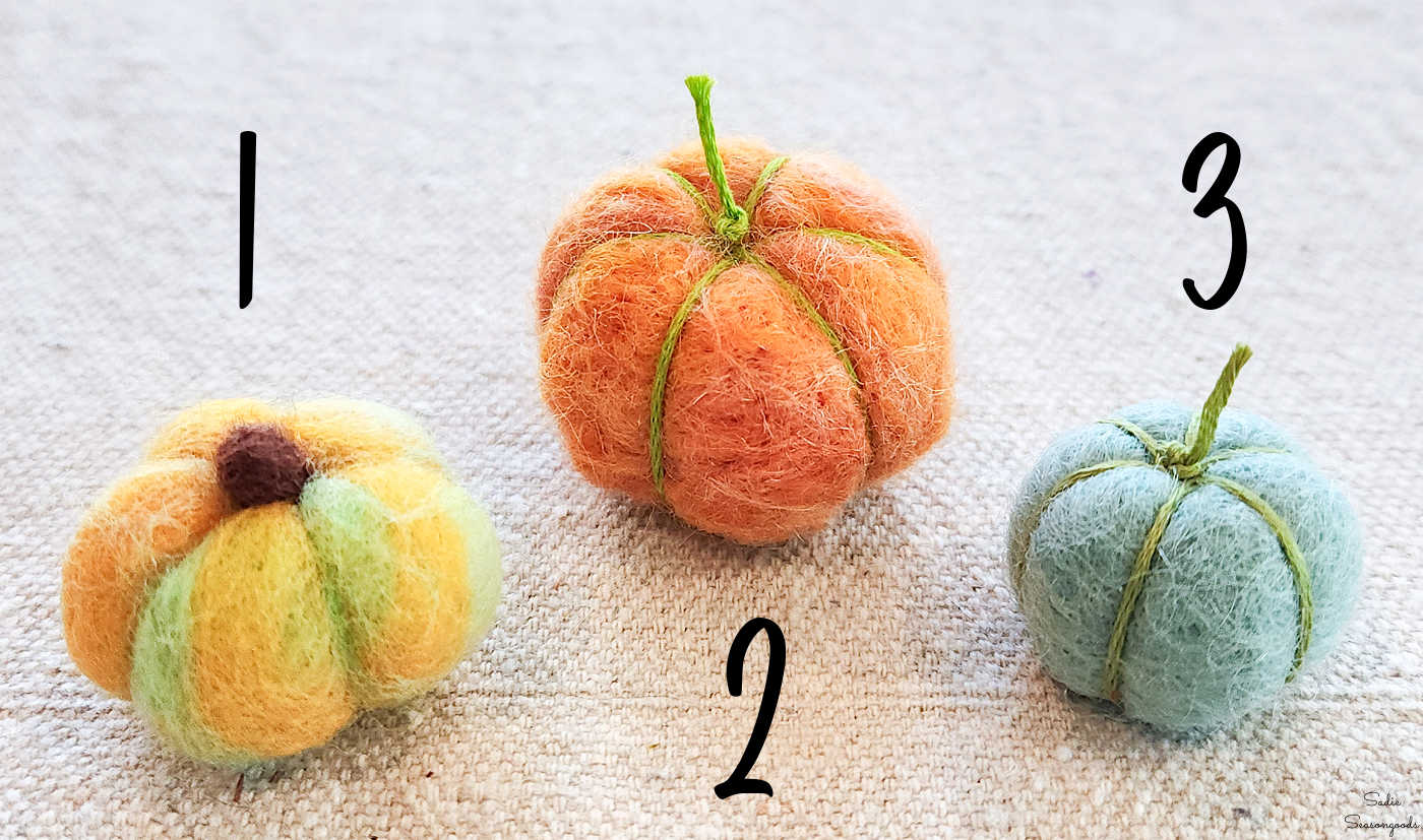 how to make needle felted pumpkins