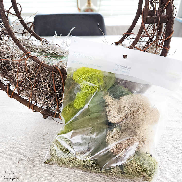 craft moss for mushroom forest decor