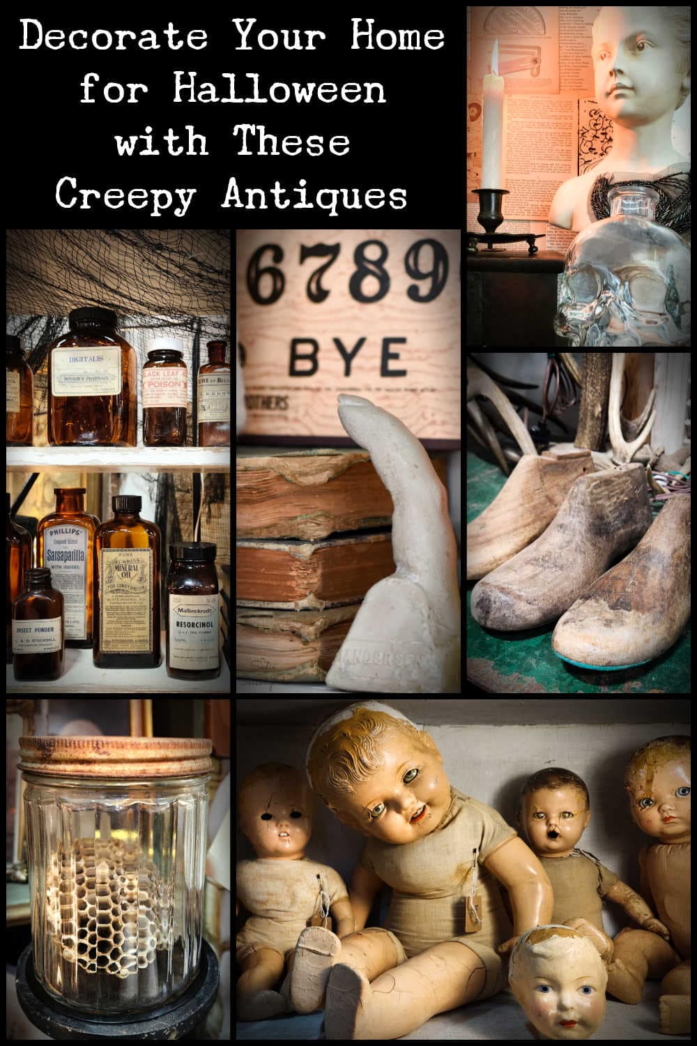 decorating your home for halloween with antiques and vintage pieces