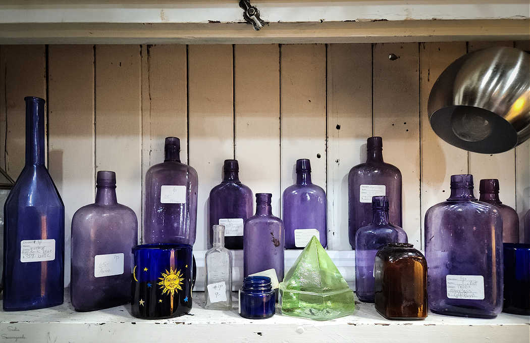 old purple bottles