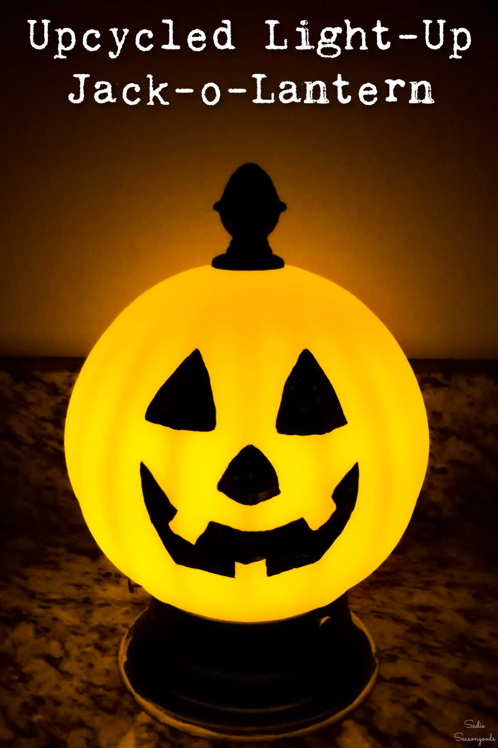 upcycled jack-o-lantern that lights up