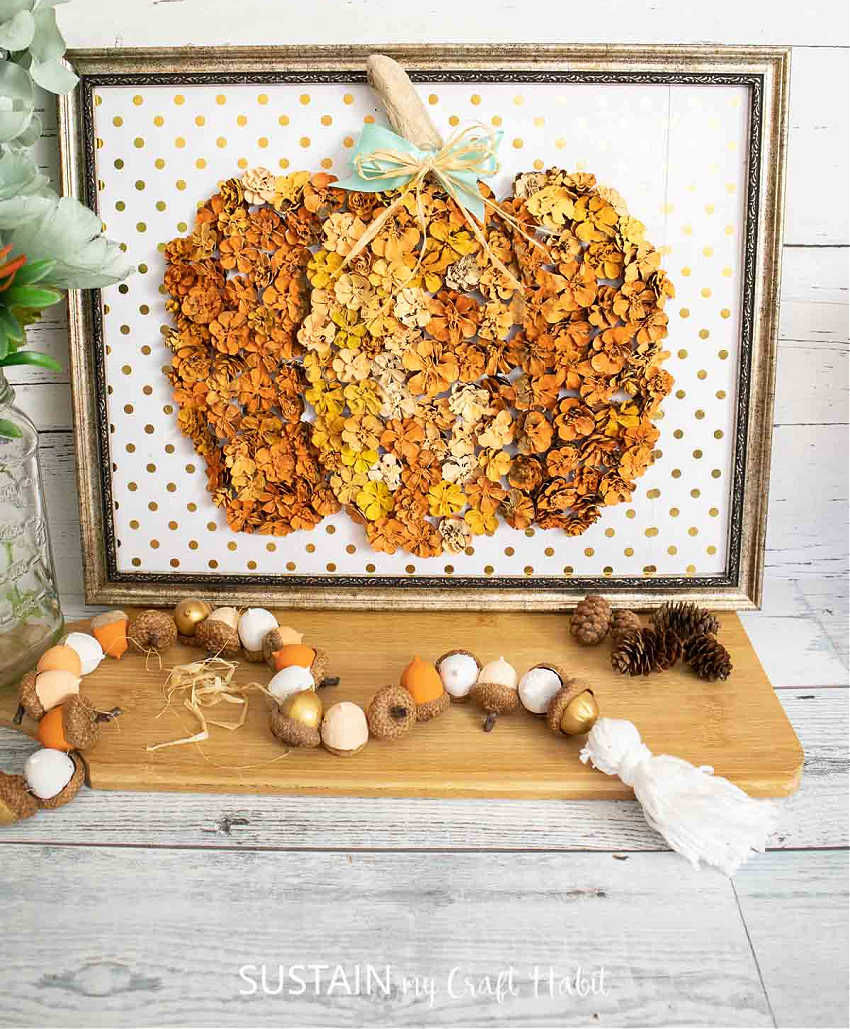 fall craft with pine cones