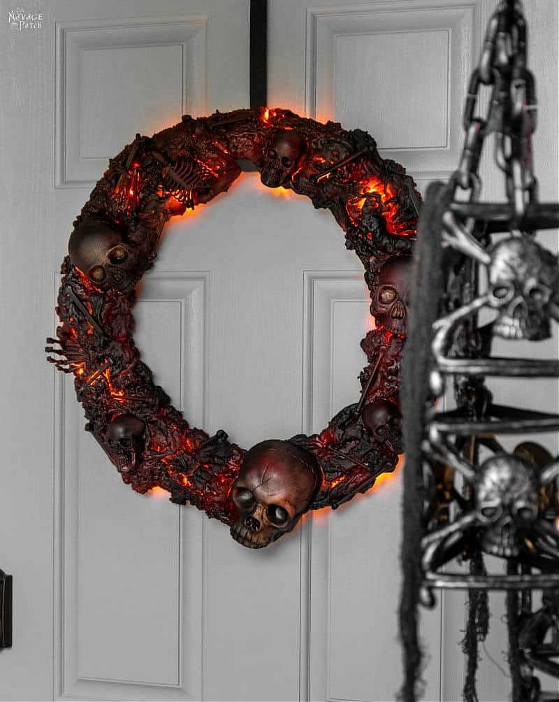 fiery wreath for halloween