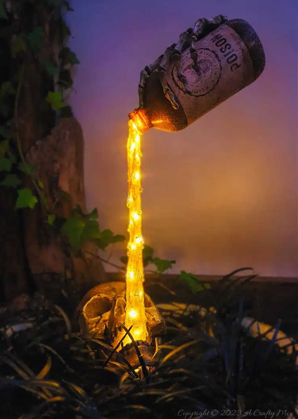 floating poison bottle for halloween