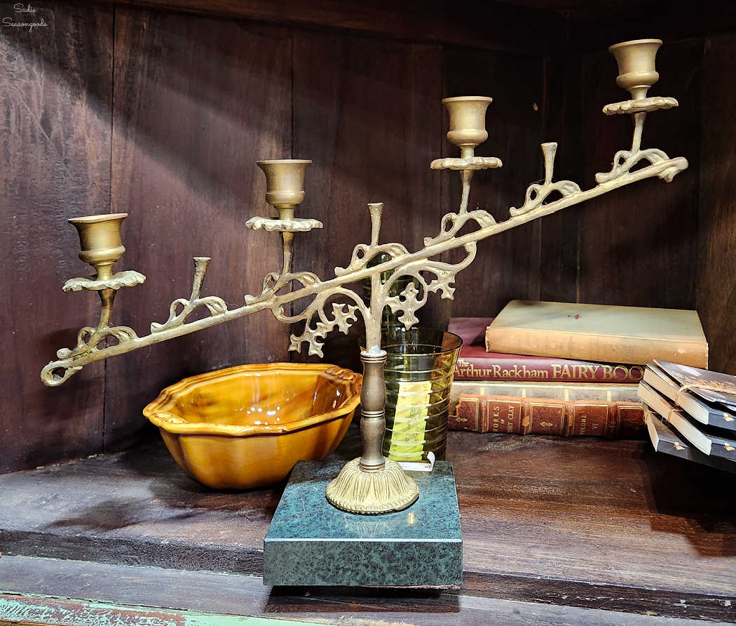 antique brass candelabra