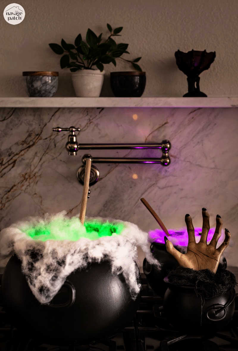 light up witch cauldrons