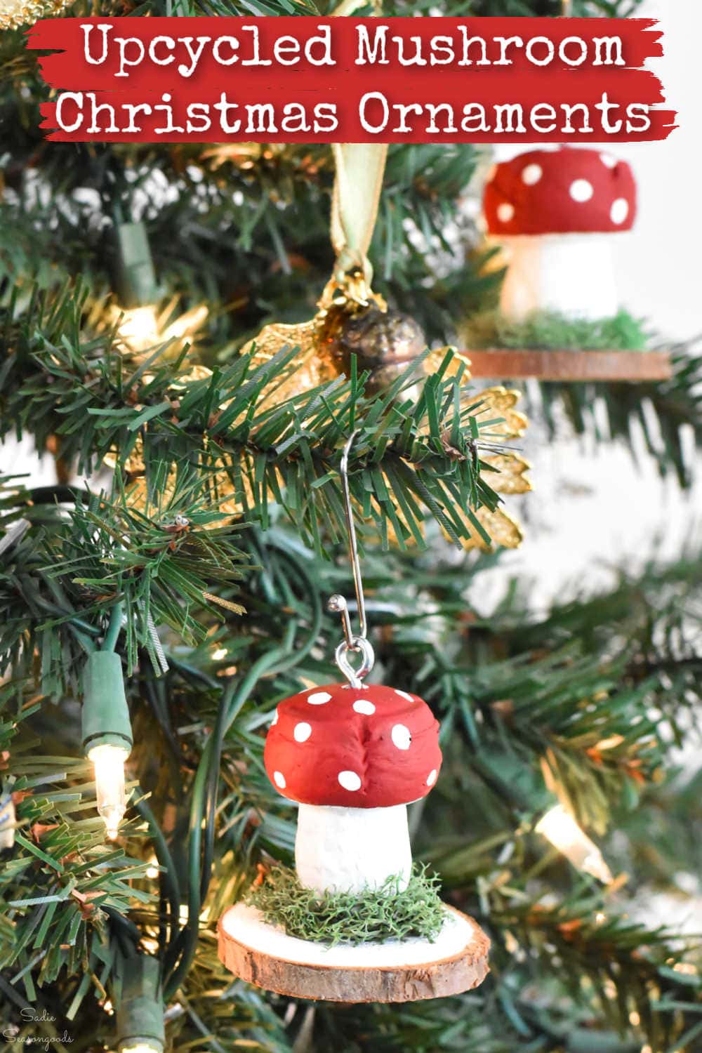 how to upcycle a champagne cork into a mushroom