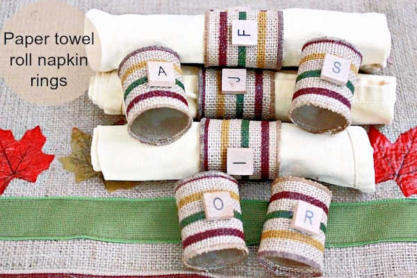 paper towel tube napkin rings
