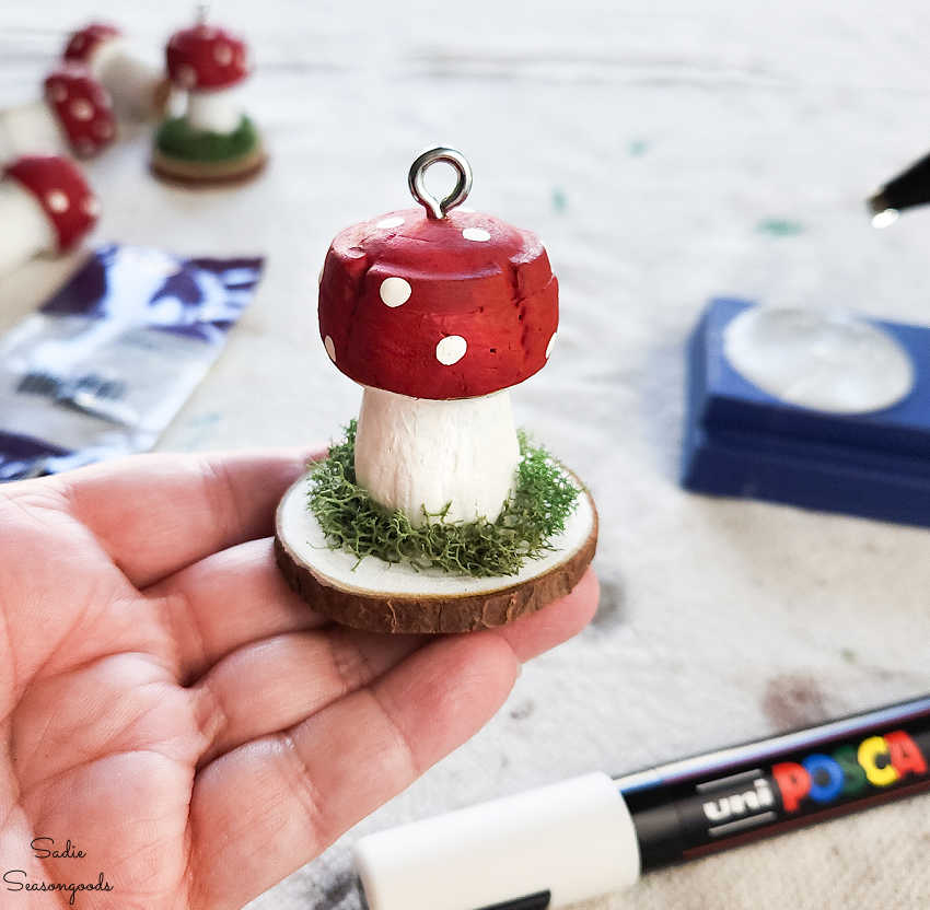 champagne cork mushroom ornaments