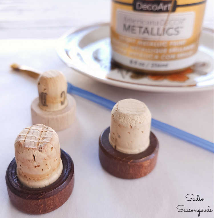 painting the wood tops on t-corks