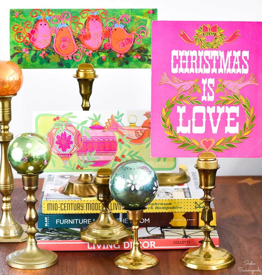 decorating with vintage christmas cards